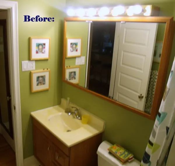 medicine cabinet makeover before