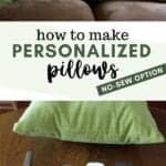 no sew names on pillows