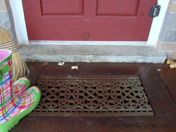 built-in metal grate door mat