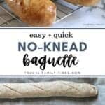 no knead baguette