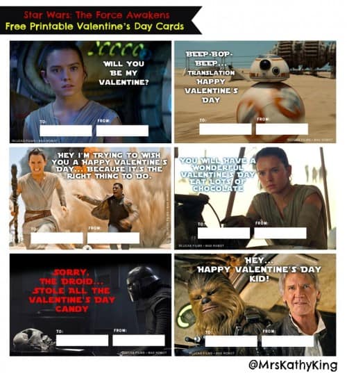 Star Wars The Force Awakens Valentines with Pics from the Movie&nbsp;