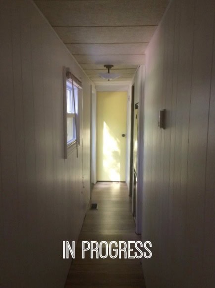 narrow hallway makeover yellow door