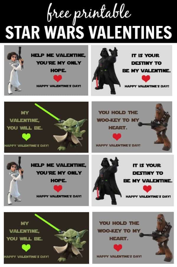 Four Fun Printable Star Wars Valentines