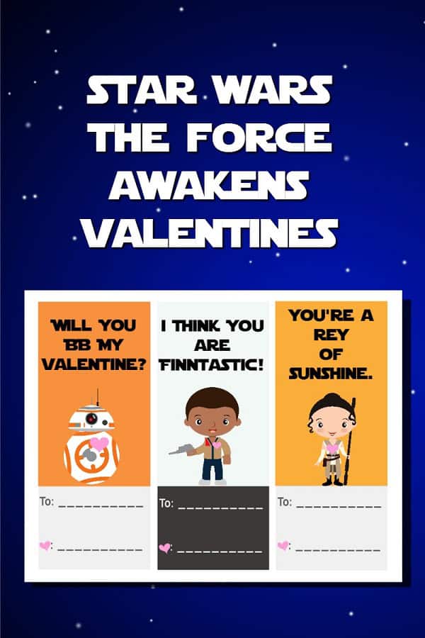 Star Wars The Force Awakens Printable Valentines
