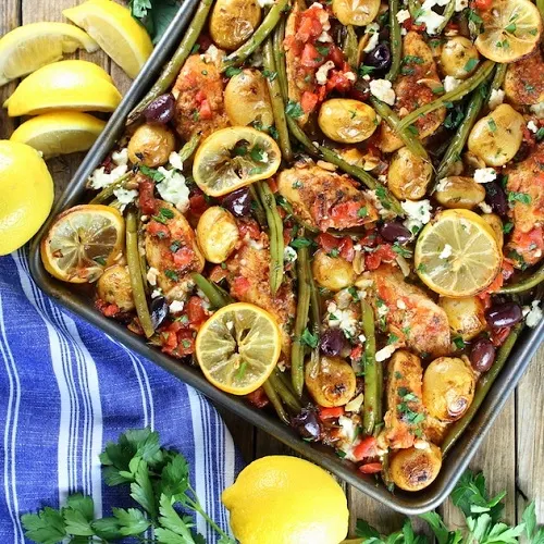 Greek Chicken with Green Beans and Feta