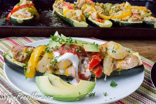 Chicken Fajita Stuffed Zucchini 