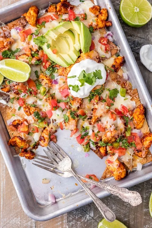 Sheet Pan Chicken Nachos