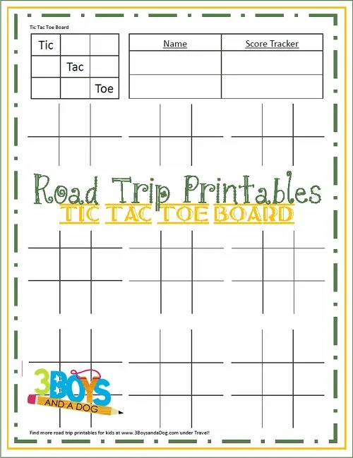 Printable Road Trip Games