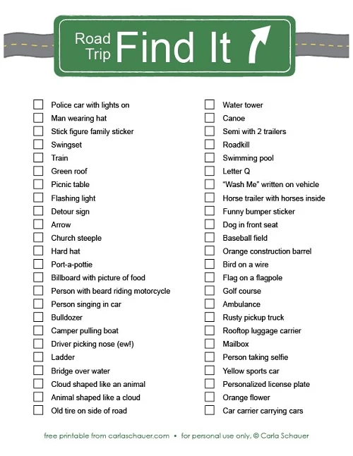 Printable Road Trip Activities Book - The Benson Street