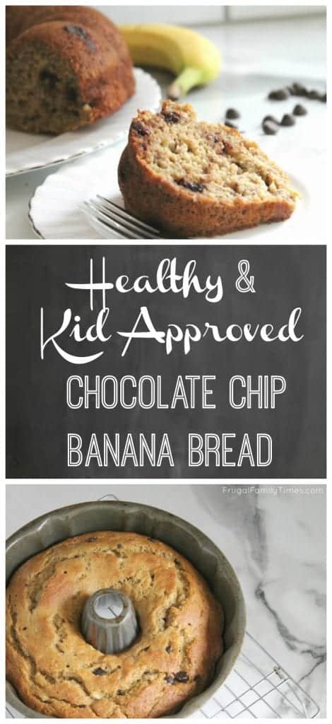 easy healthy low fat banana bread with chocolate chips