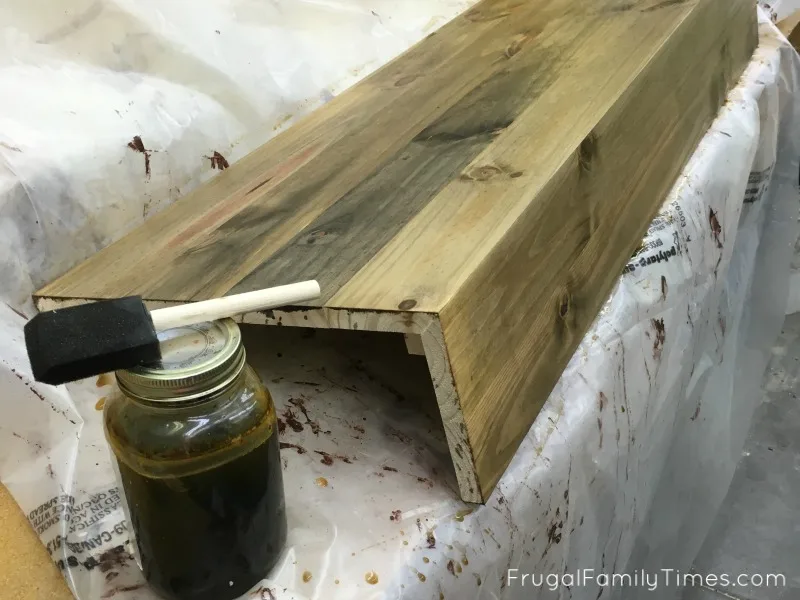 two coats reclaimed wood stain