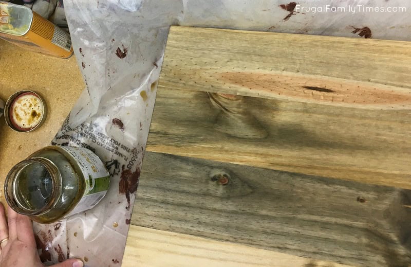 reclaimed wood stain second step