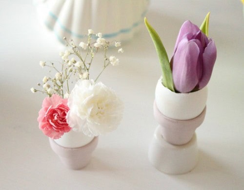 DIY Easter Egg Place Holders with Spring Flowers for Easter