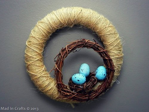 Simple Dollar Store Nest Wreath