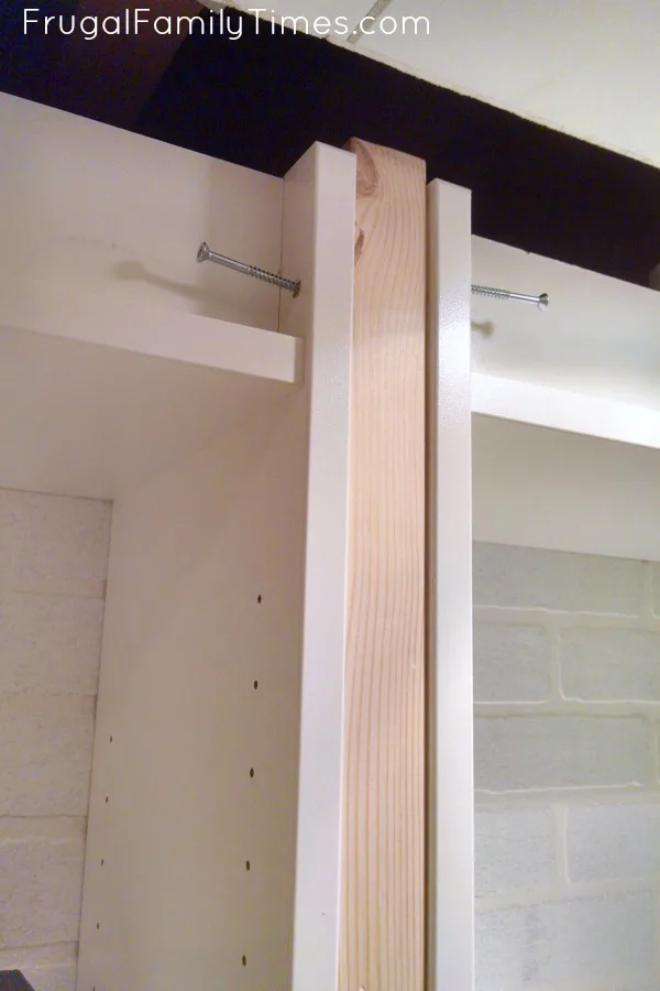 ikea built in bookshelves hide screws at top