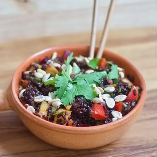 Forbidden Black Rice Mango Salad