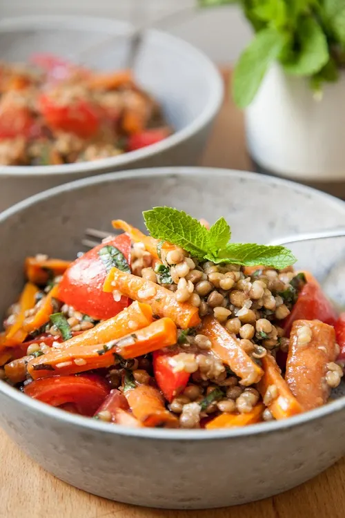 Honey Roasted Carrot Lentil Salad