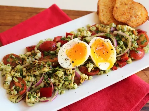 Roasted Corn and Chimichurri Salad