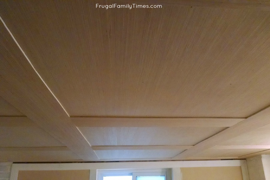 basement wood panel ceiling square strips before finishing