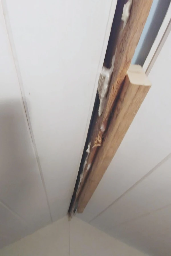 faux beam how to attach to the ceiling