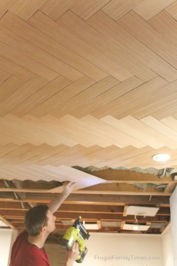 install herringbone ceiling