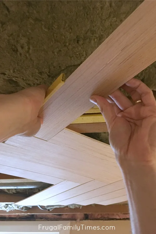 installing basement herringbone ceiling