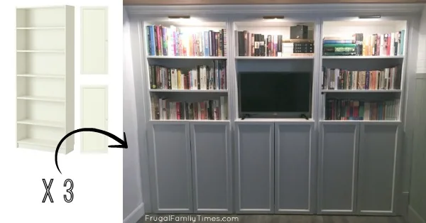 ikea bookcase built in billy storage