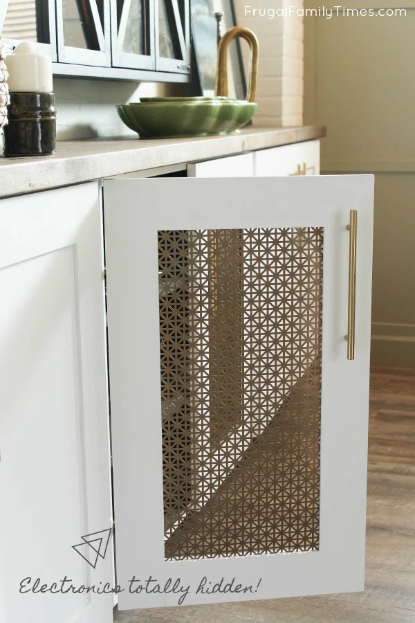 DIY media cabinet metal door