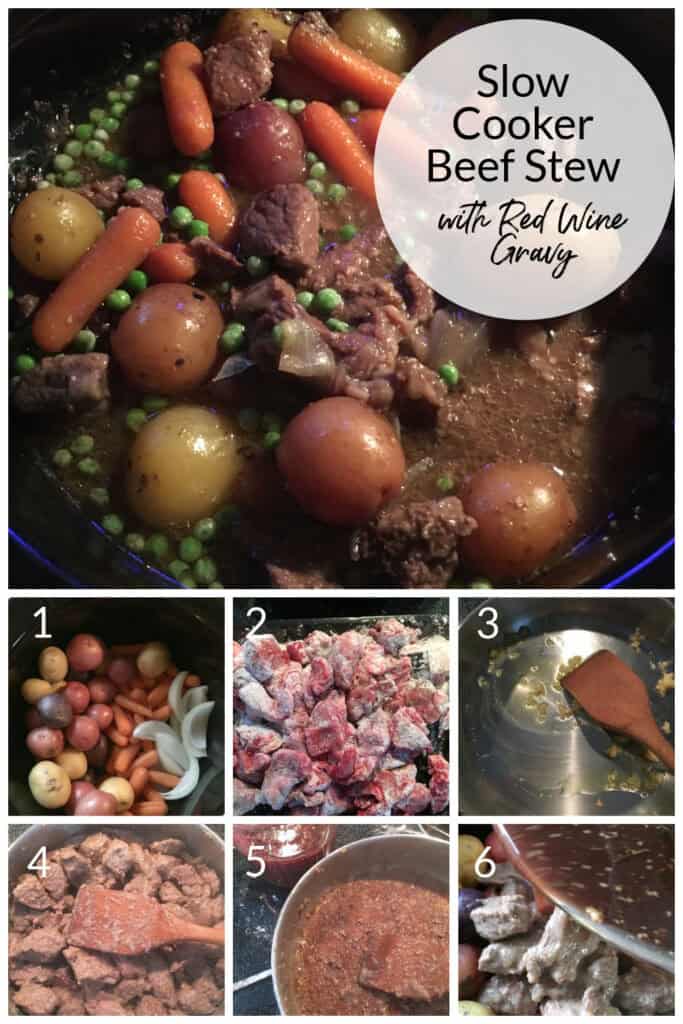 slow cooker beef stew with red wine gravy