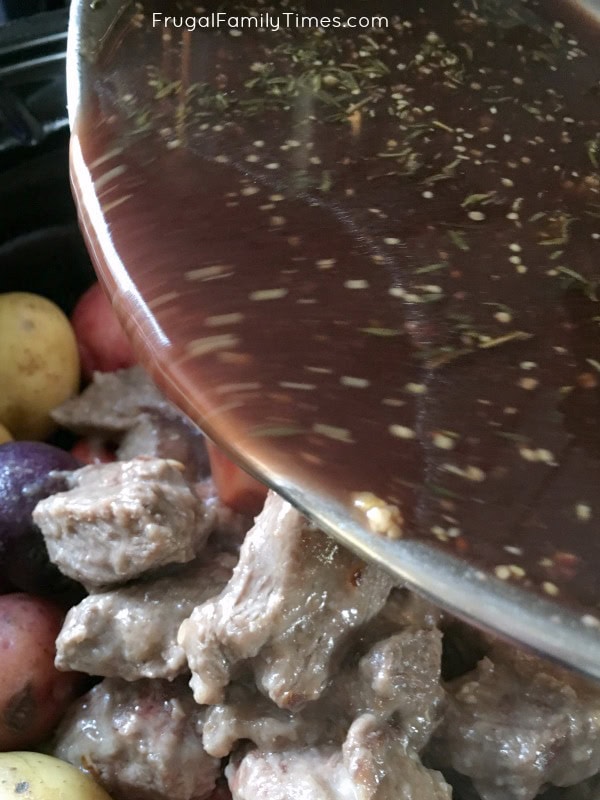 Slow Cooker Beef Stew with Red Wine gravy