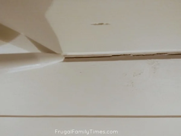 How to Install Tongue and Groove Ceiling Planks - it's so simple and you can do it! 12 filling gaps in tongue and groove ceiling