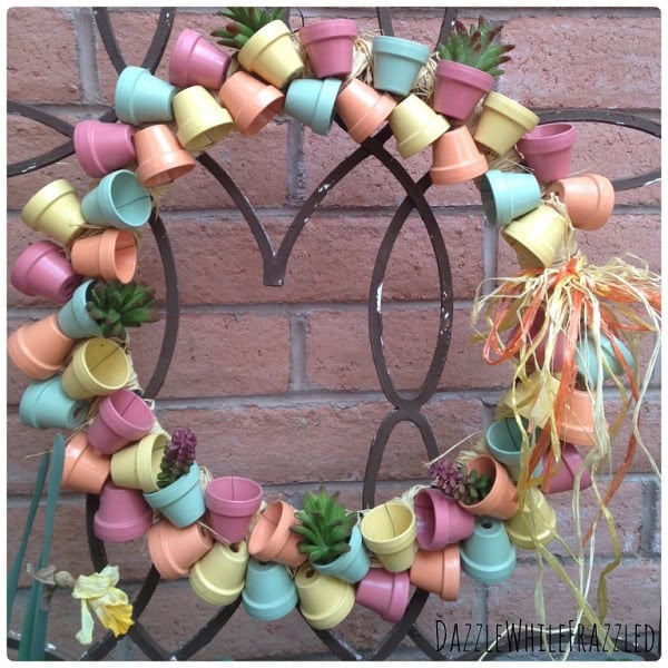 terracotta pot wreath