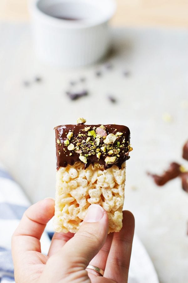 chocolate dipped rice krispie thanksgiving treats