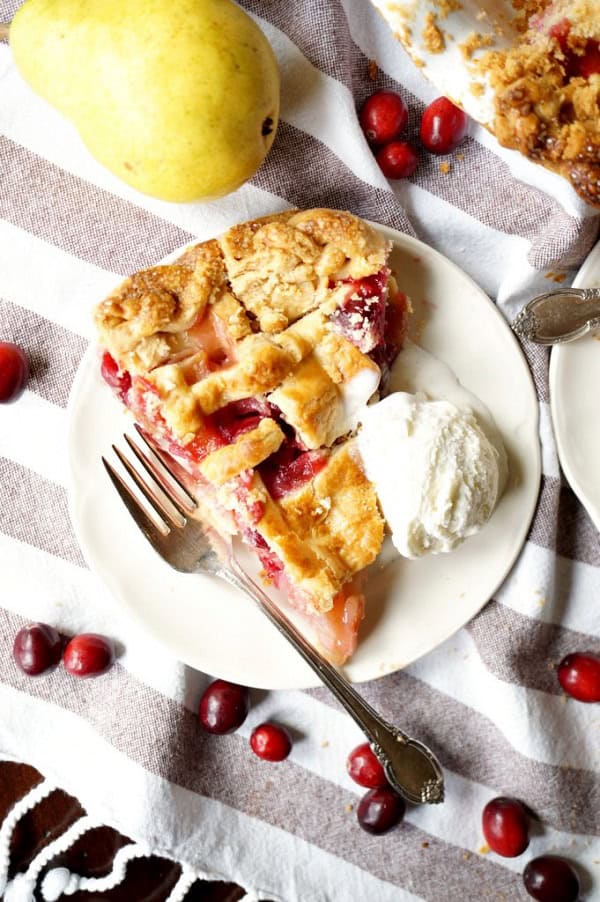 cranberry pear lattice pie