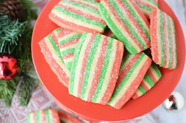 slice and bake christmas stripe cookies