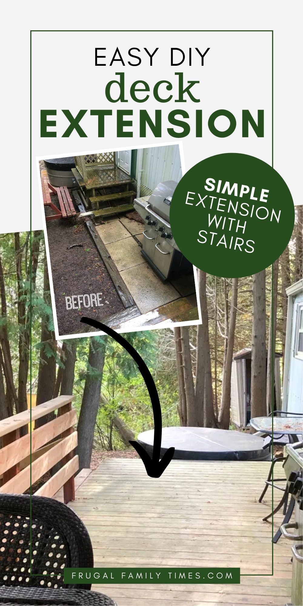 simple diy deck extension with stairs