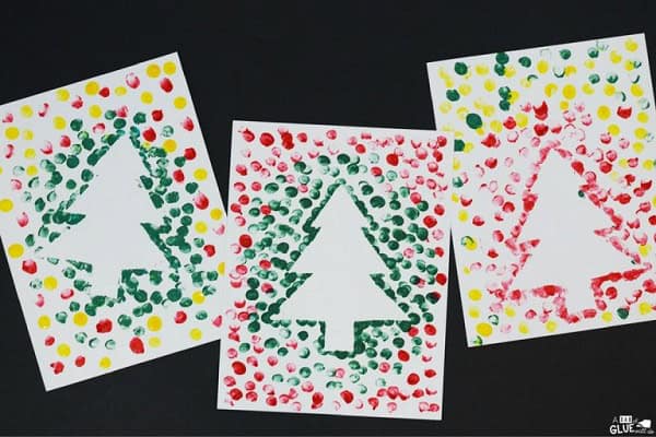 Christmas Tree Thumbprint Canvas Art