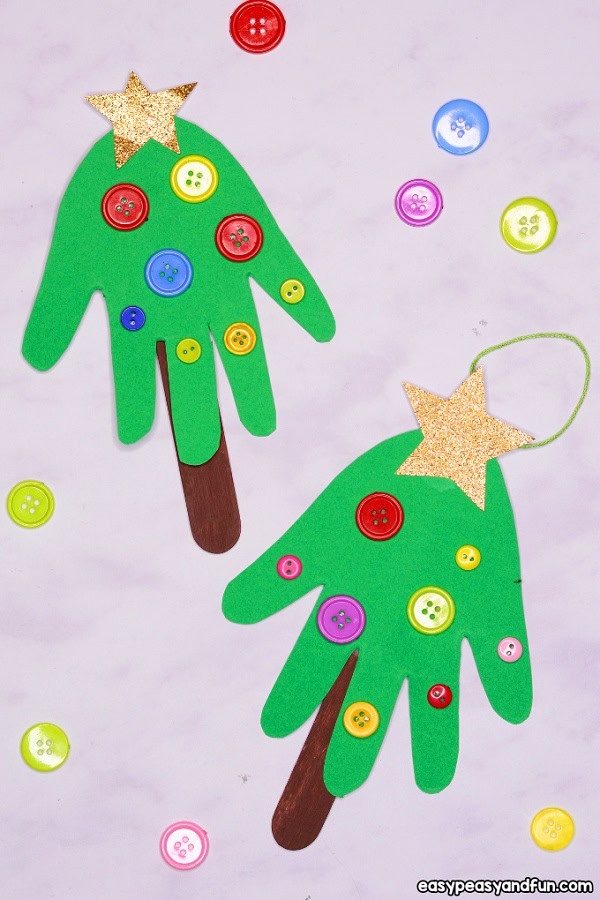 Handprint Christmas Tree Ornament