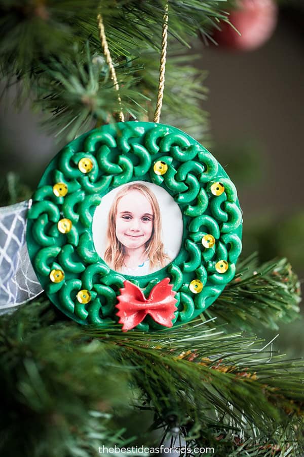 Pasta Christmas Wreath Ornament
