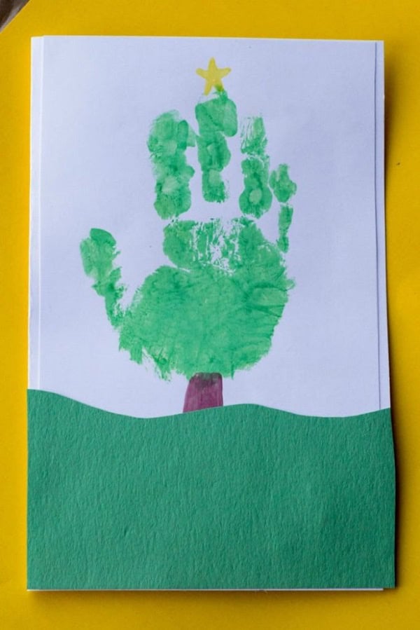 Handprint Christmas Tree Cards