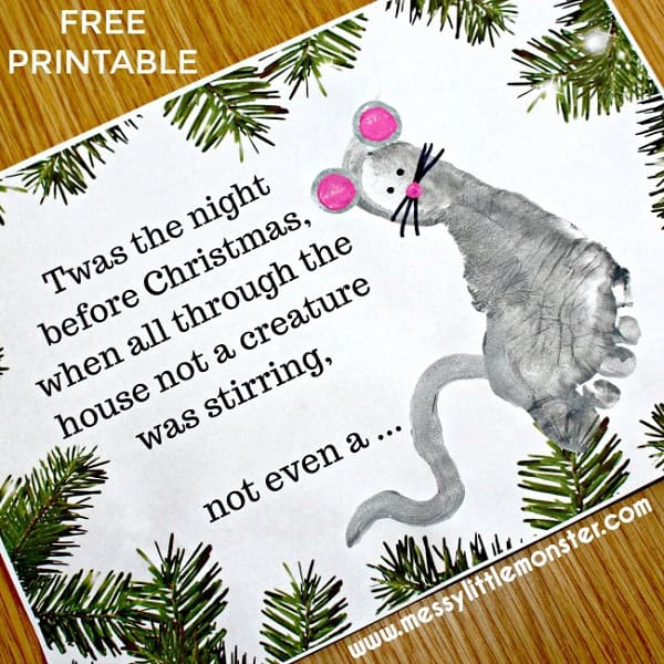 Twas the Night Before Christmas Footprint Craft