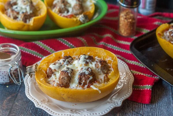 Spaghetti Squash Meatball Casserole