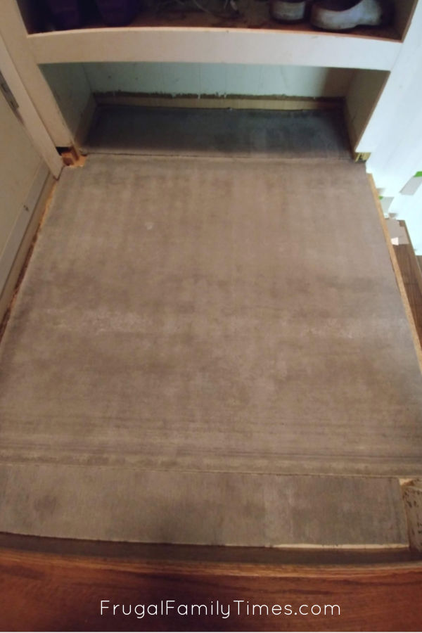 Step 1 Create a level and solid surface for mudroom flooring tile.