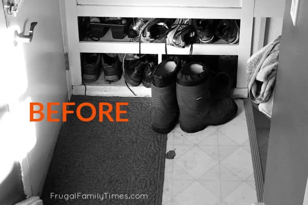 mudroom flooring before