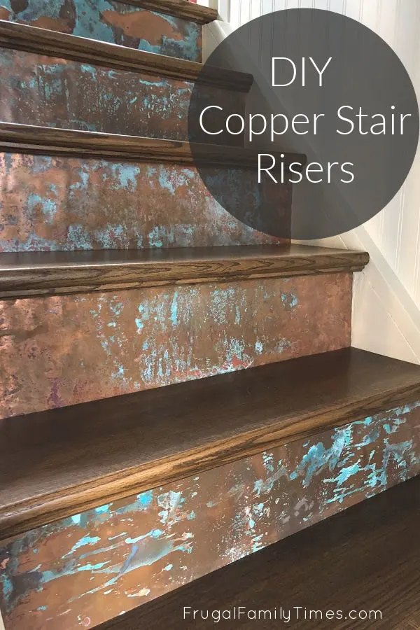 copper stair risers diy project with patina