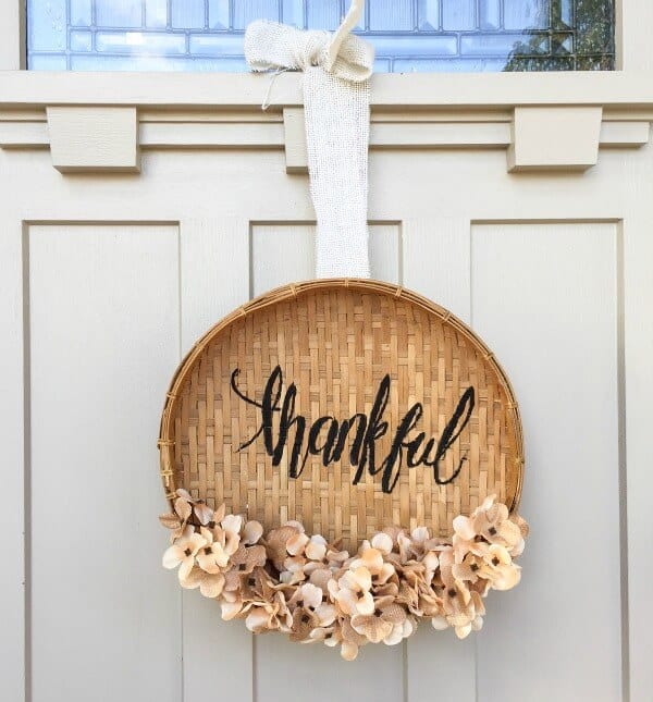 7. DIY Thankful Basket Wreath 