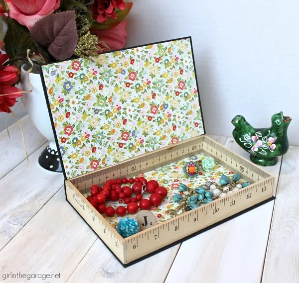 upcycled book storage box