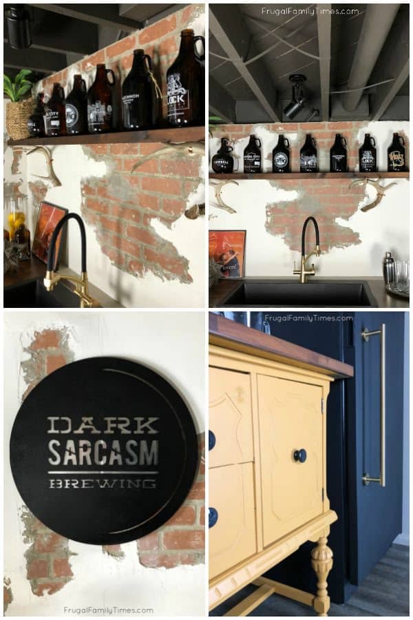 diy modern rustic basement wet bar