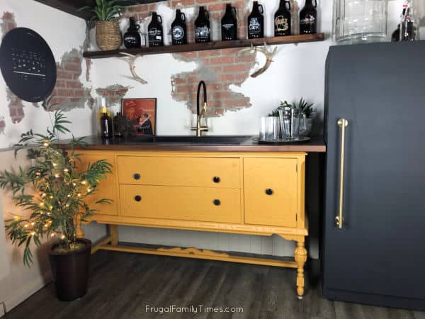 diy basement wet bar makeover from antique buffet
