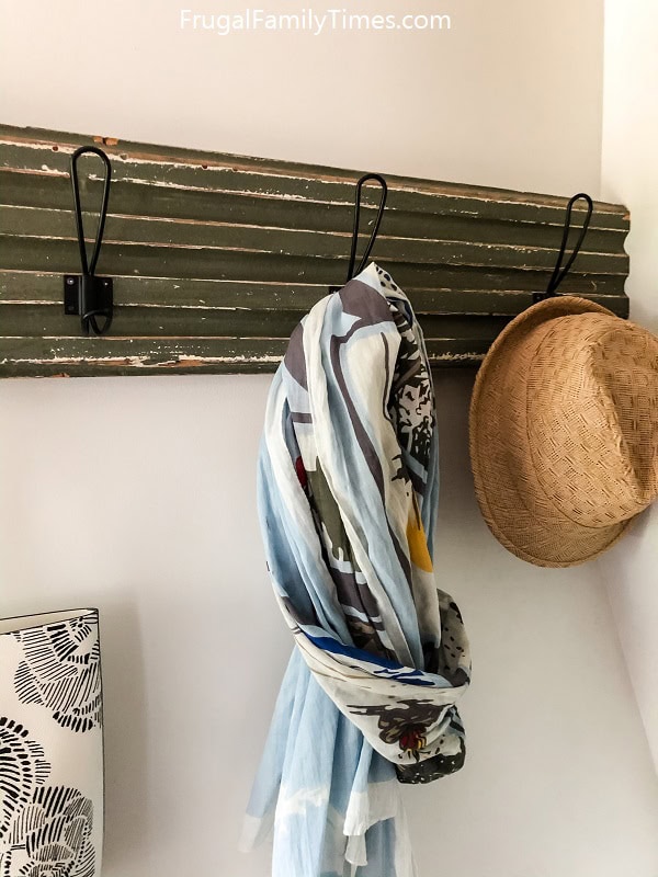 sage green reclaimed wood coat rack